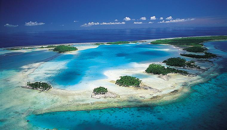 Panorámica del atolón de Rangiroa